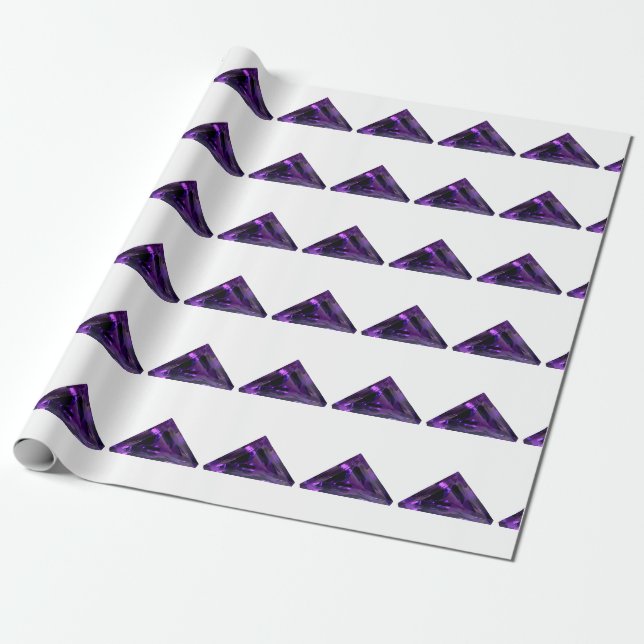 Purple Triangle Wrapping Paper (Unrolled)
