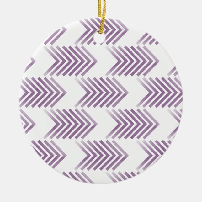 Purple Tribal Arrow Pattern Ceramic Tree Decoration (Front)