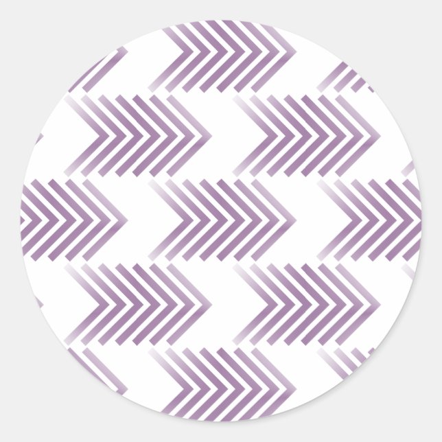 Purple Tribal Arrow Pattern Classic Round Sticker (Front)