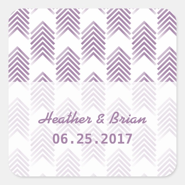 Purple Tribal Arrows Wedding Stickers (Front)
