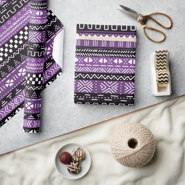 Purple Tribal Pattern Wrapping Paper (Crafts)