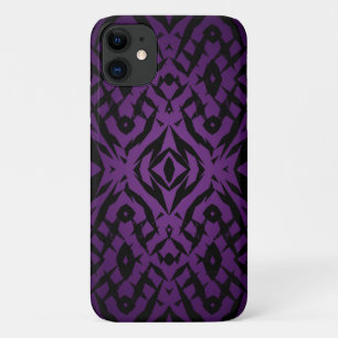Purple tribal shapes pattern iPhone 11 case