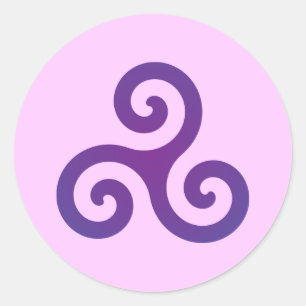 Purple Triskele Classic Round Sticker