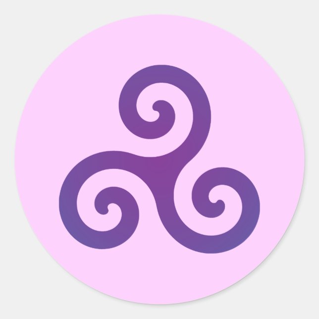 Purple Triskele Classic Round Sticker (Front)