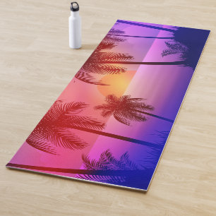 Purple Tropical Beach at Sunset Yoga Mat