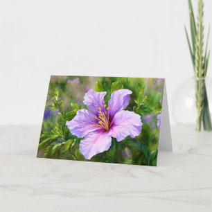 Purple Tropical Flower Art Note Card