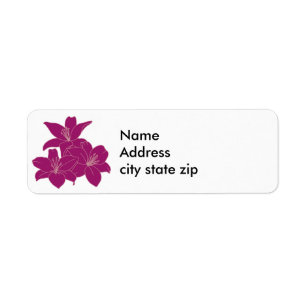 Purple tropical flowers label return address label