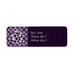Purple Tropical Flowers Return Address Label
