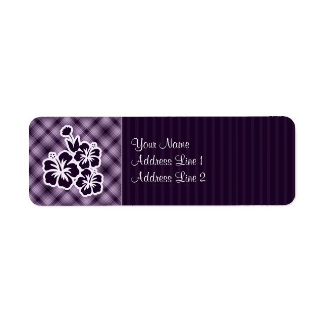 Purple Tropical Flowers Return Address Label (Front)