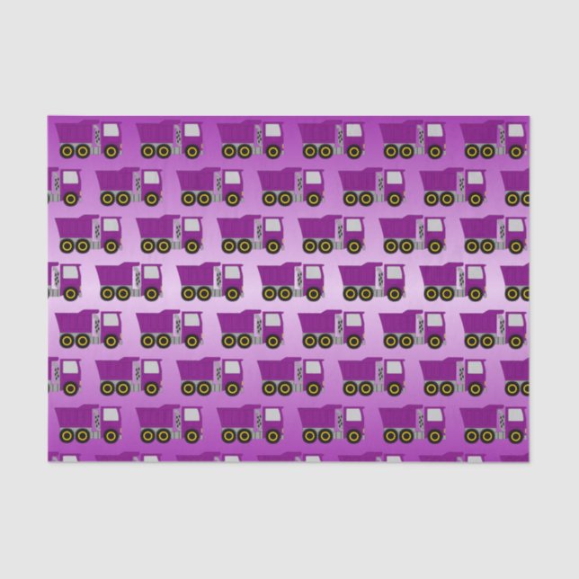 Purple Truck Design Tissue Paper (Front)