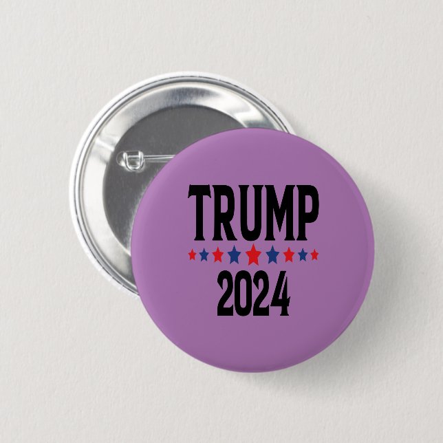 Purple Trump 2024 Button (Front & Back)