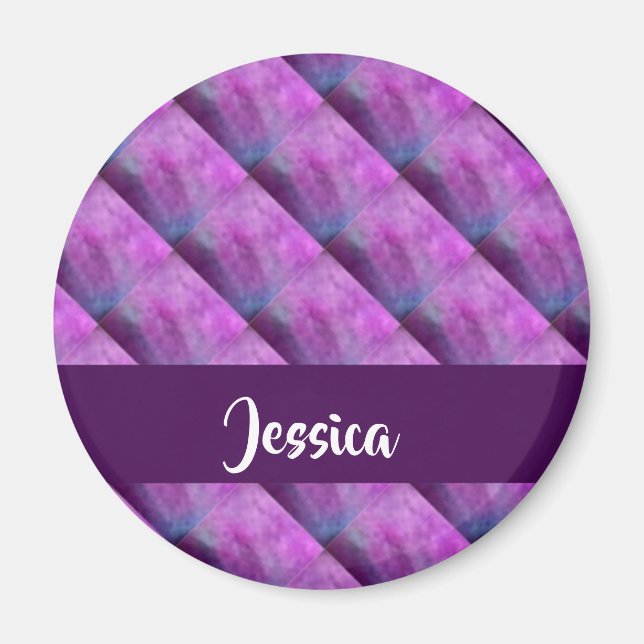 Purple tufted patterned magnet (Front)