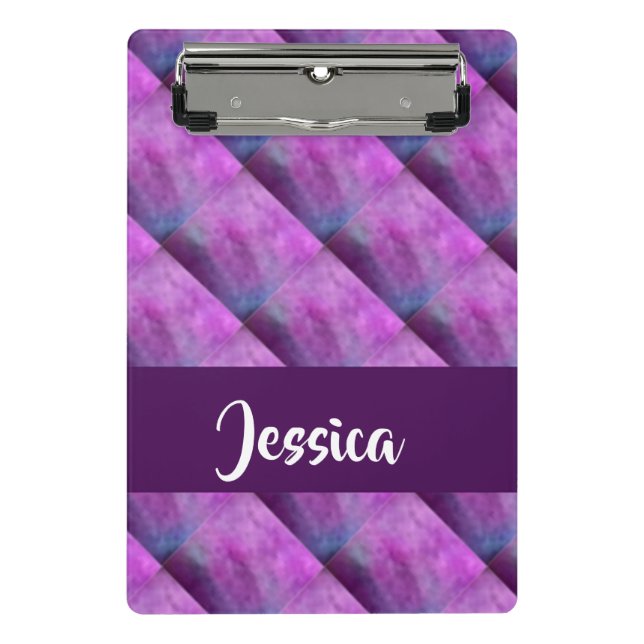 Purple tufted patterned mini clipboard (Front)