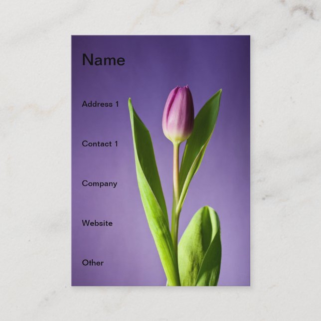 Purple tulip business card (Front)