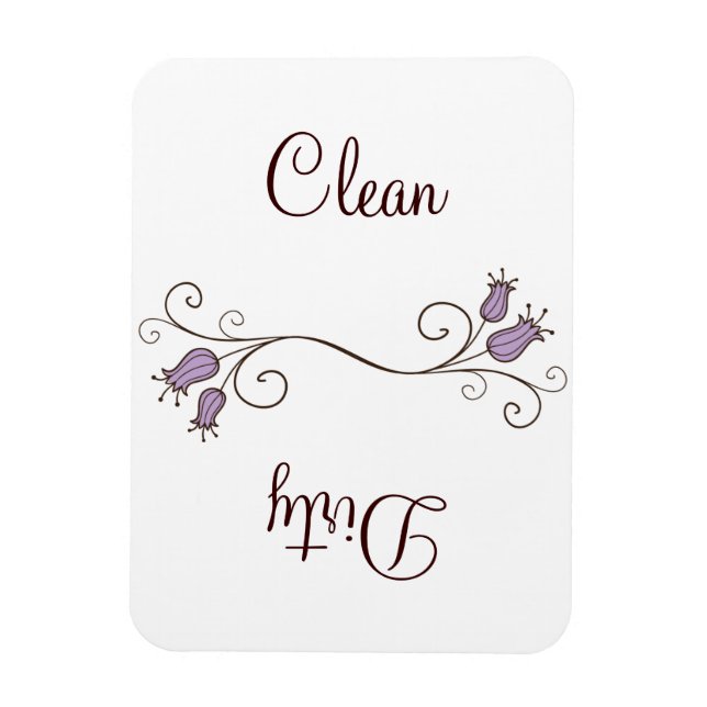 Purple Tulip Dishwasher Clean - Dirty Magnets (Vertical)