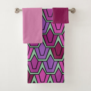 Purple Tulip Field  Bath Towel Set