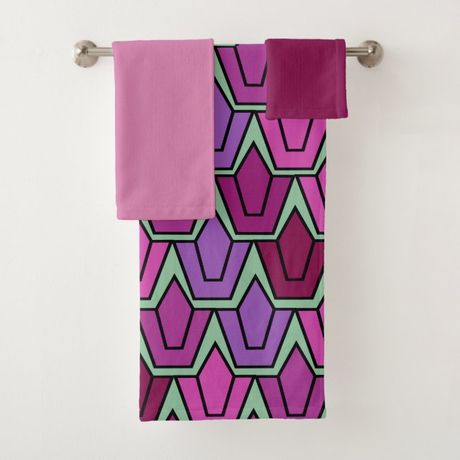 Purple Tulip Field  Bath Towel Set (Insitu)