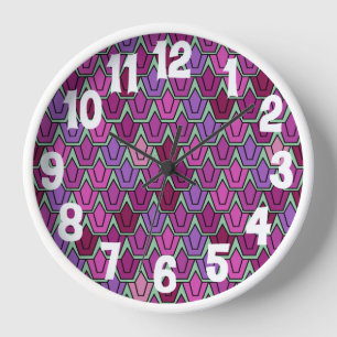 Purple Tulip Field Clock