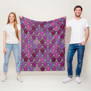 Purple Tulip Field Fleece Blanket