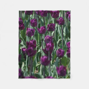 Purple Tulip Fleece Blanket