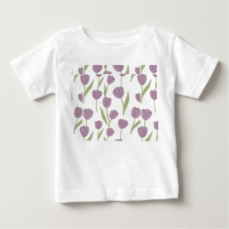 Purple Tulip Floral Pattern  Baby T-Shirt