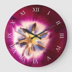 Purple tulip Floral Photo    Wall Clock