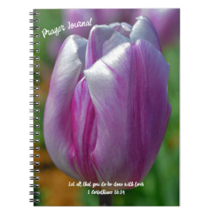 Purple Tulip Flower Bible Verse Prayer Journal