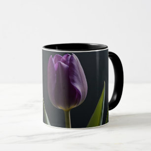Purple tulip flower digital art  mug