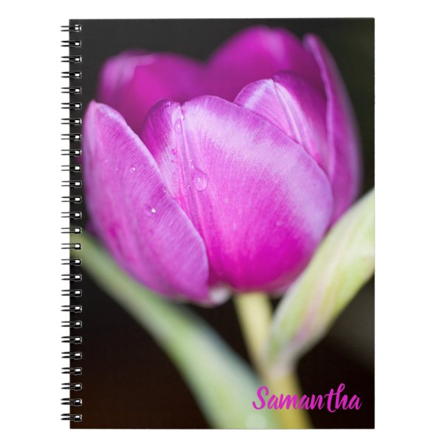Purple tulip flower Spiral notebook (Front)
