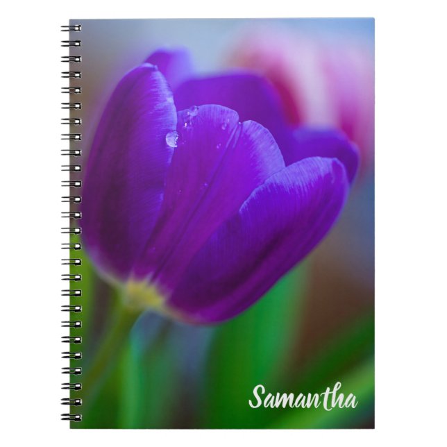 Purple Tulip Flower Spiral notebook (Front)