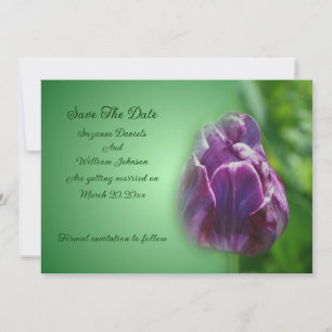 Purple Tulip Flower Wedding  Save The Date