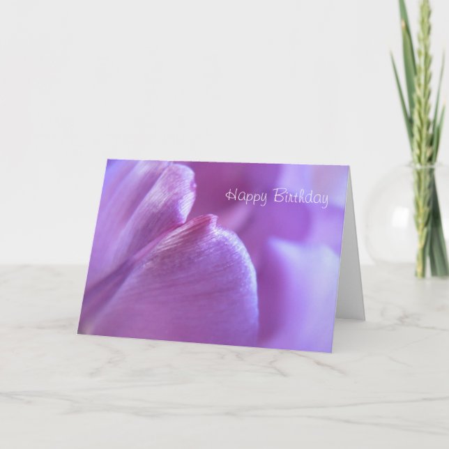 Purple Tulip "Happy Birthday" card (Front)