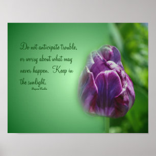 Purple Tulip Life Attitude Quote Inspirational Poster