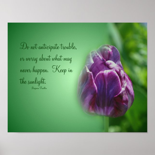 Purple Tulip Life Attitude Quote Inspirational Poster (Front)