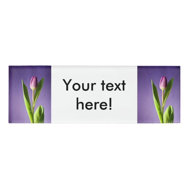 Purple tulip name tag (Front)