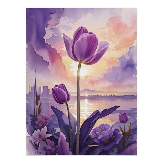 Purple Tulip Poster (Front)