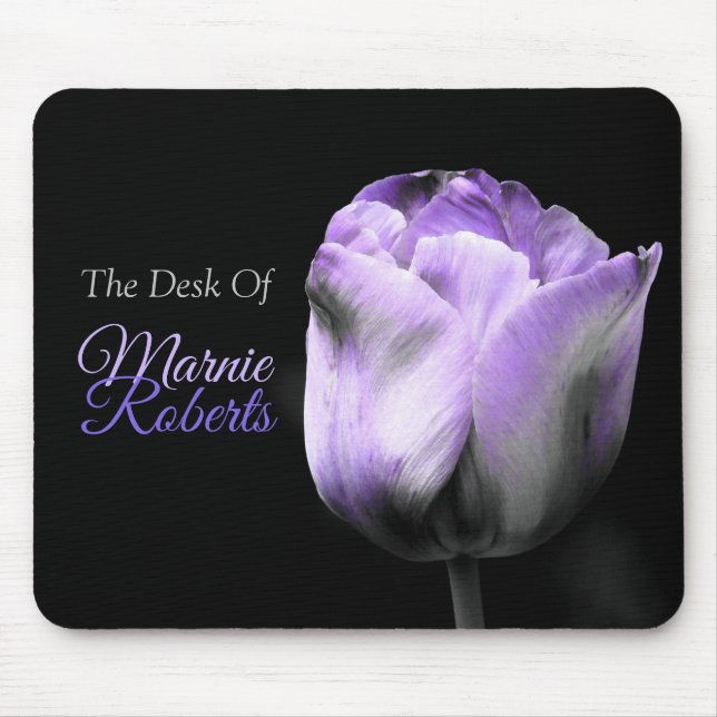 Purple Tulip (the desk of)*Personalise* Mouse Pad (Front)