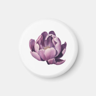 Purple Tulip Watercolor Illustration Magnet
