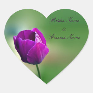 Purple Tulip Wedding Stickers