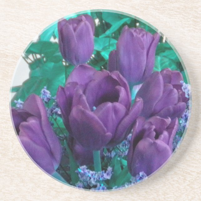 Purple Tulips Coaster (Front)