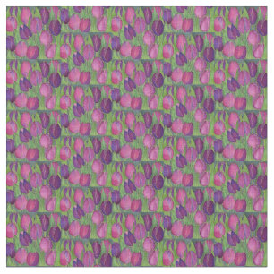 Purple Tulips Design Fabric