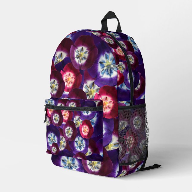 Purple Tulips  Gift Box Printed Backpack (Back Corner Right)