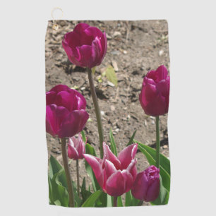 Purple Tulips golf towel
