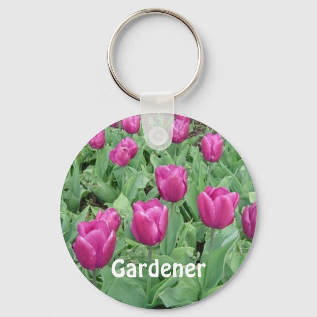 Purple Tulips Key Ring (Front)