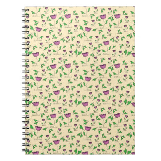 Purple tulips on yellow background notebook