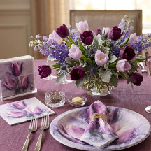 Purple Tulips Paper Plates