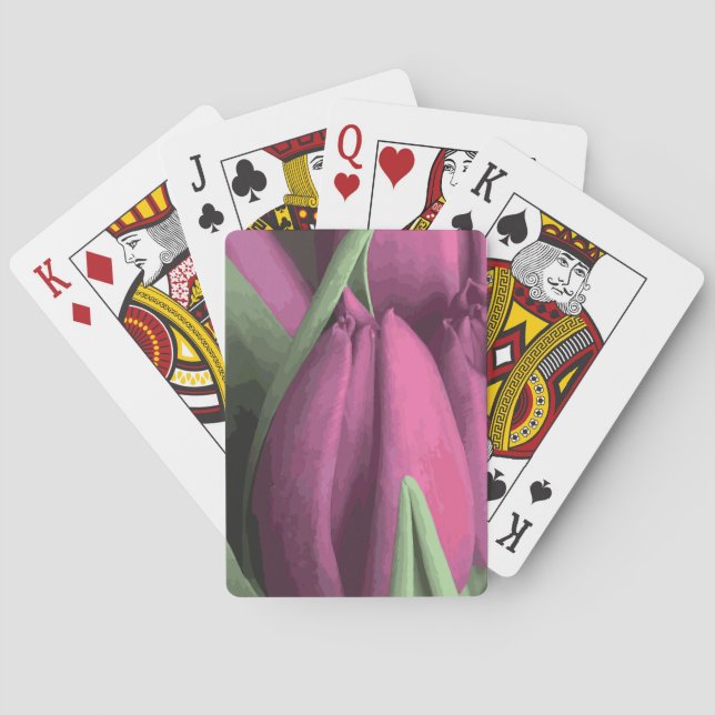 Purple Tulips Playing Cards (Back)