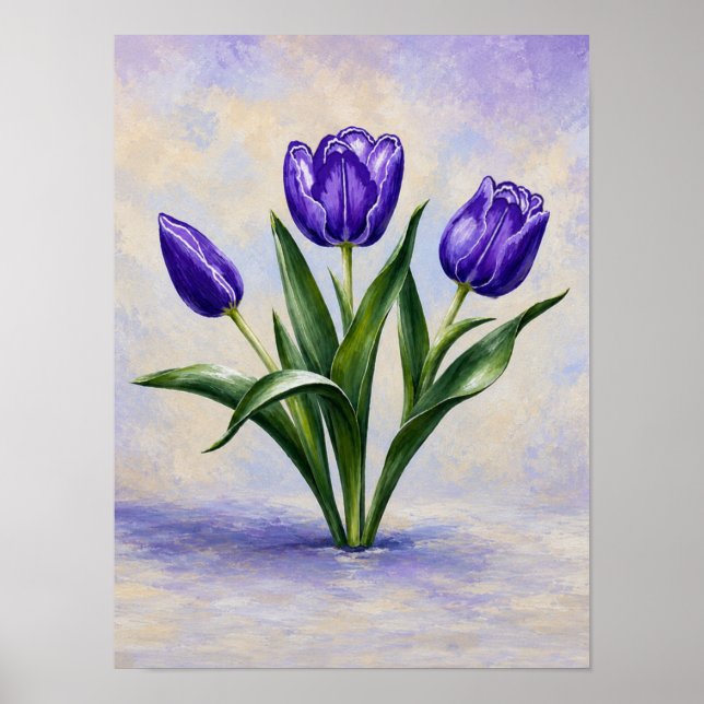 Purple Tulips Poster (Front)