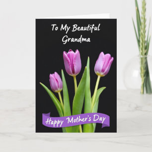 Purple Tulips Sweet Mothers Day Card