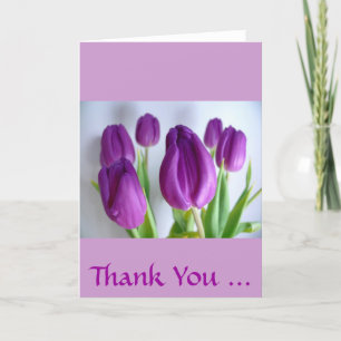 Purple Tulips Thank You Card